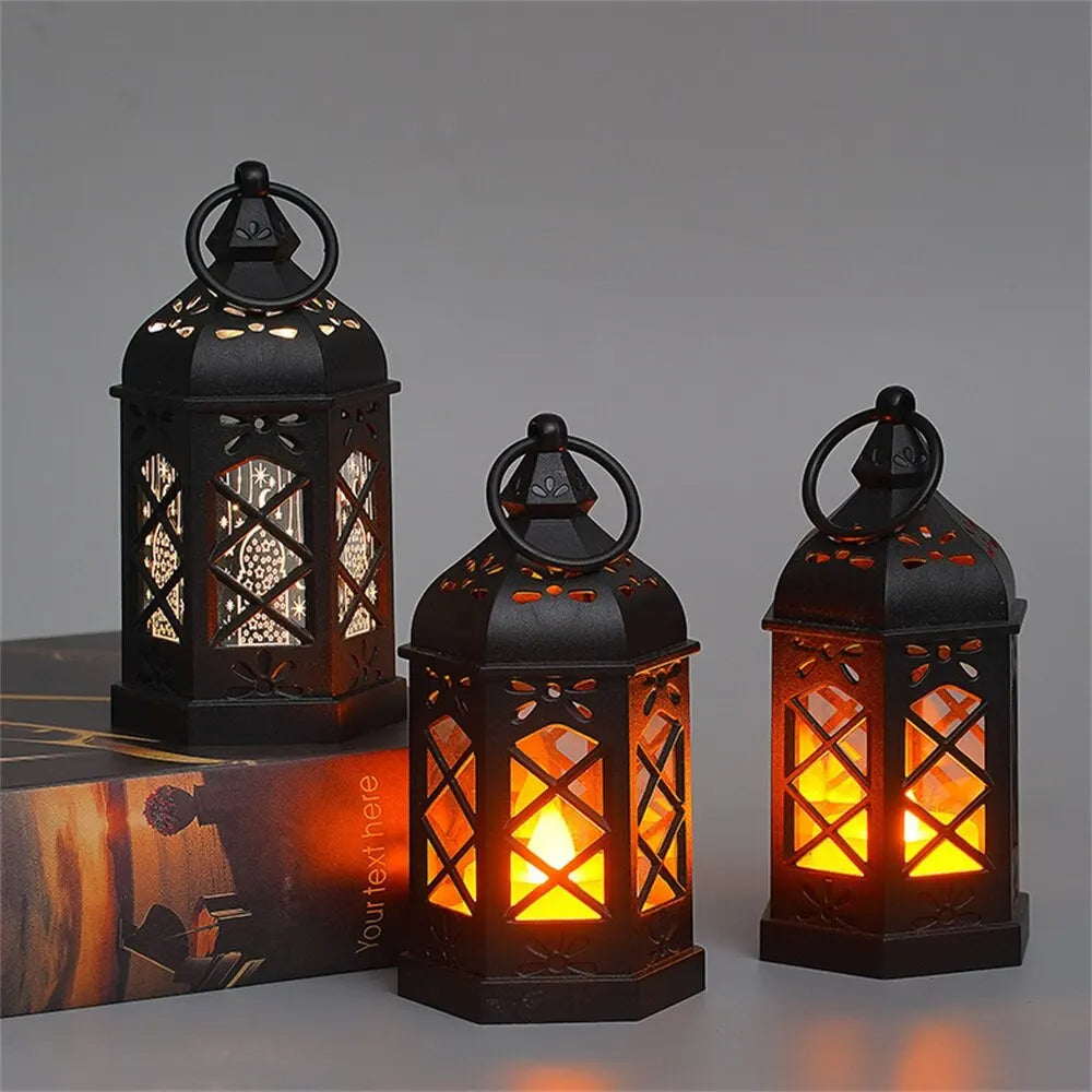 Retro Desktop Lamp - Hexagonal Wind Lamp & Candle Lamp for Atmosphere Decoration, Creative Gift, Portable Small Horse LED Lamp