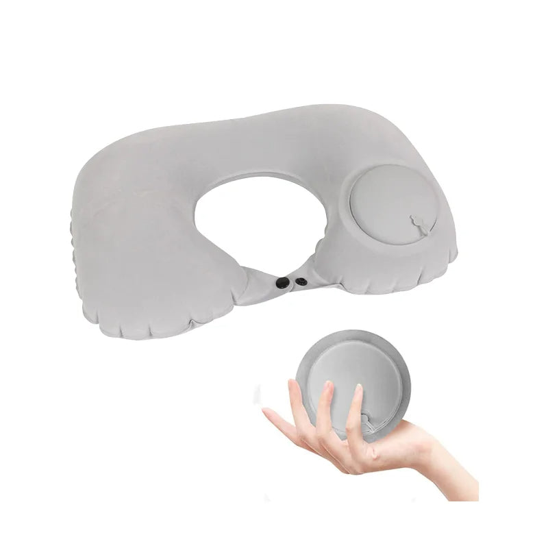 Inflatable Travel Neck Pillow for Airplane, Super Light U-Shape Cervical Support