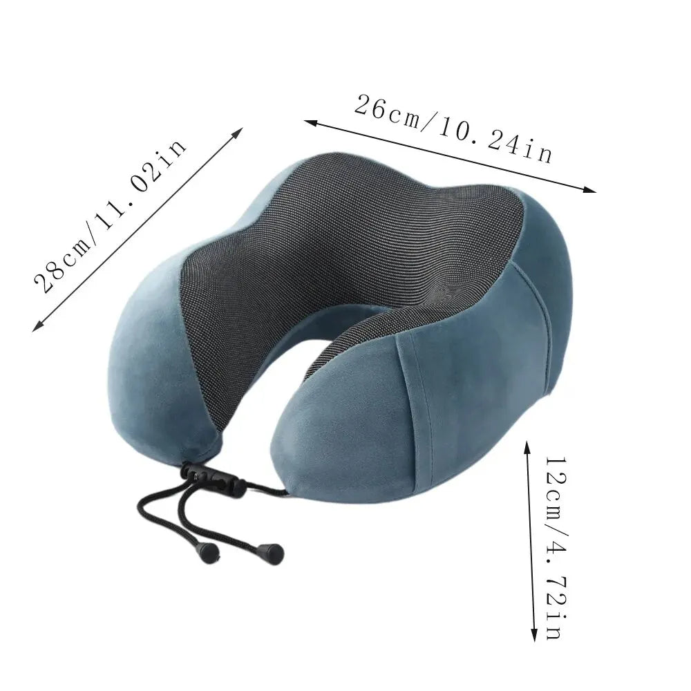 U-Shaped Memory Foam Neck Pillow, Soft Travel & Massage Pillow for Airplane