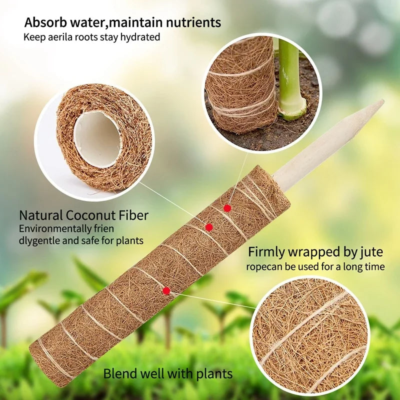 Bendable Plant Moss Coir Pole, Climbing Support Stick for Indoor & Balcony Vines