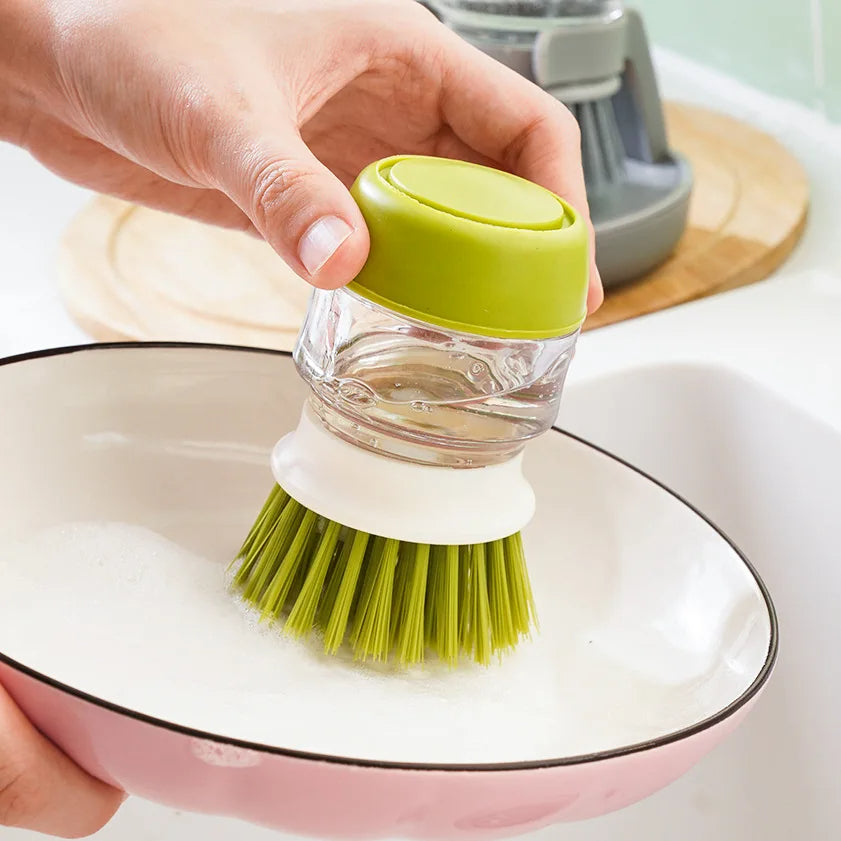 Dish Brush With Soap Dispenser Palm Brush Dish washing Kitchen Scrub Brushes