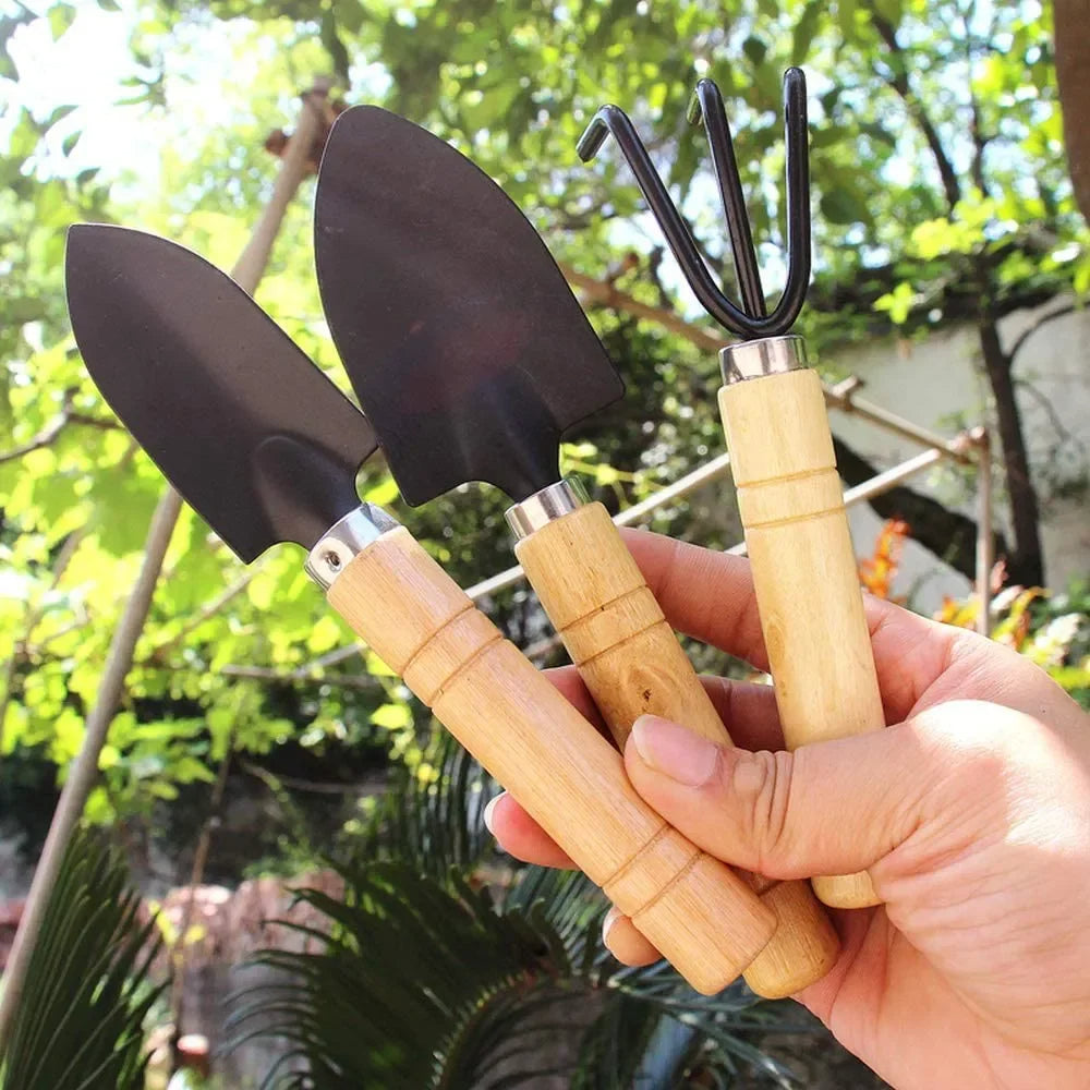 3Pcs Mini Garden Tool Set, For Digging & Weeding Small Plants, Flowers, Cactus, Vegetables | Indoor Plant Care Tools