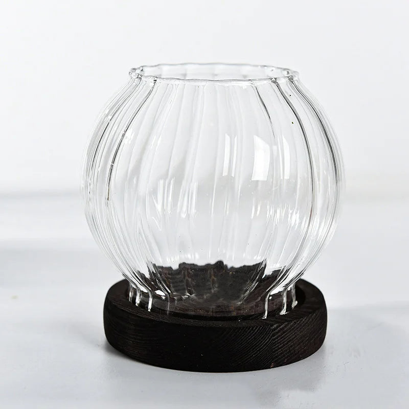 Transparent Round Glass Candlestick, Retro Windproof Candle Holders with Cup Cover for Table Decor, Wedding & Party Accessories