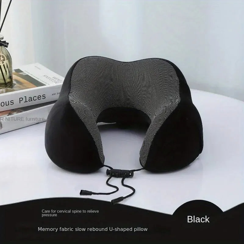 U-Shaped Memory Foam Neck Pillow, Soft Travel & Massage Pillow for Airplane