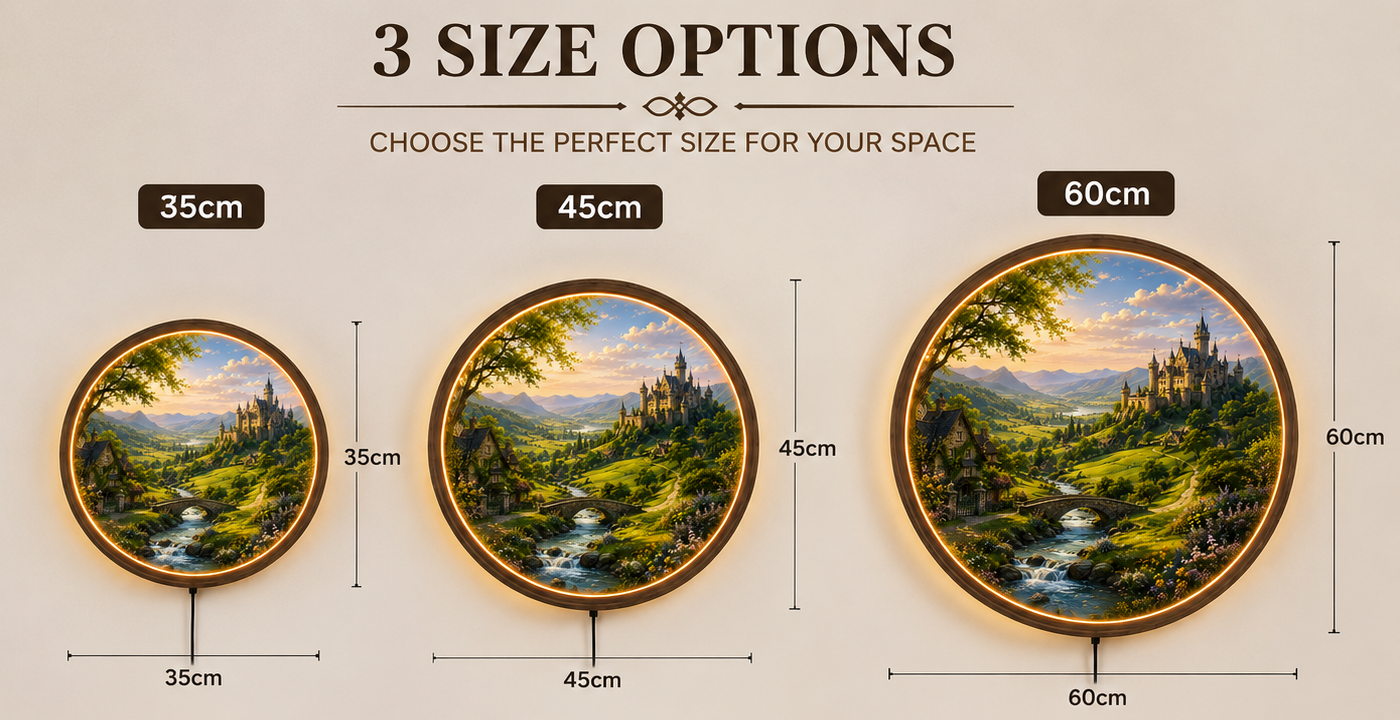 European Countryside LED Wall Decor, Cottagecore Acrylic Night Light