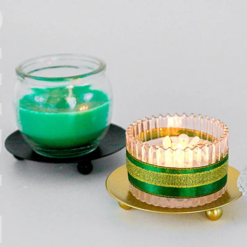 Iron Plate Candle Holder, 7/9/11cm Decorative Pedestal for Pillar & Wax Candles, Spa, Birthday, Party Decor