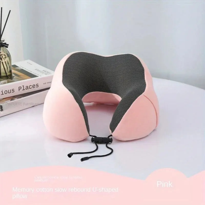 U-Shaped Memory Foam Neck Pillow, Soft Travel & Massage Pillow for Airplane