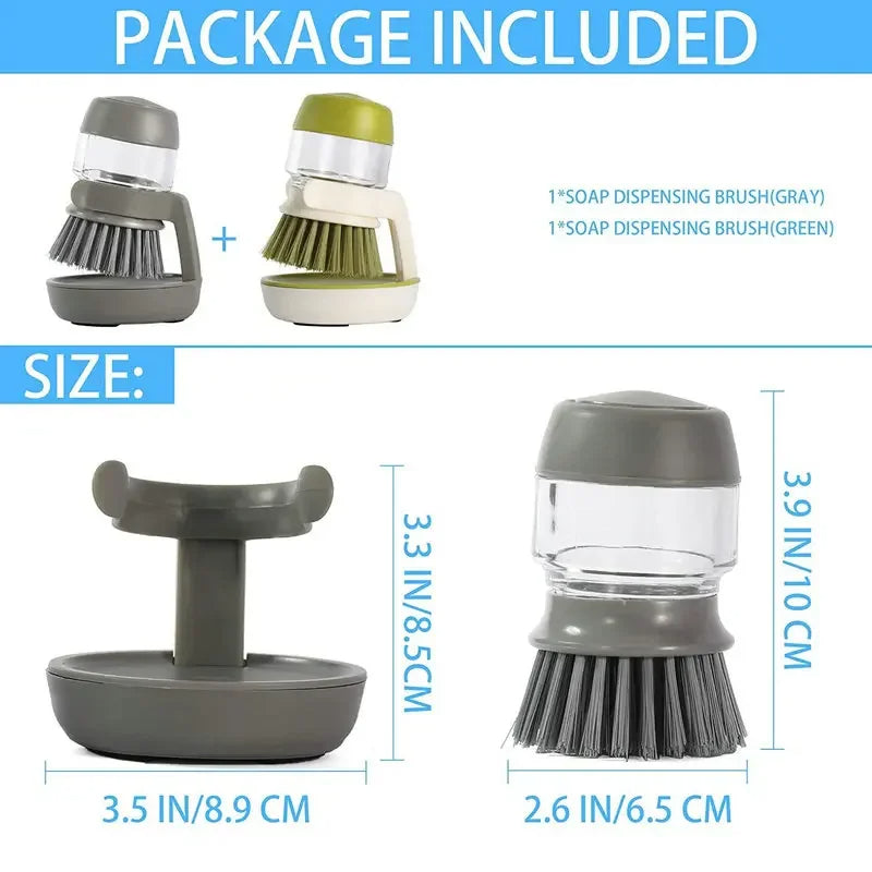 Dish Brush With Soap Dispenser Palm Brush Dish washing Kitchen Scrub Brushes