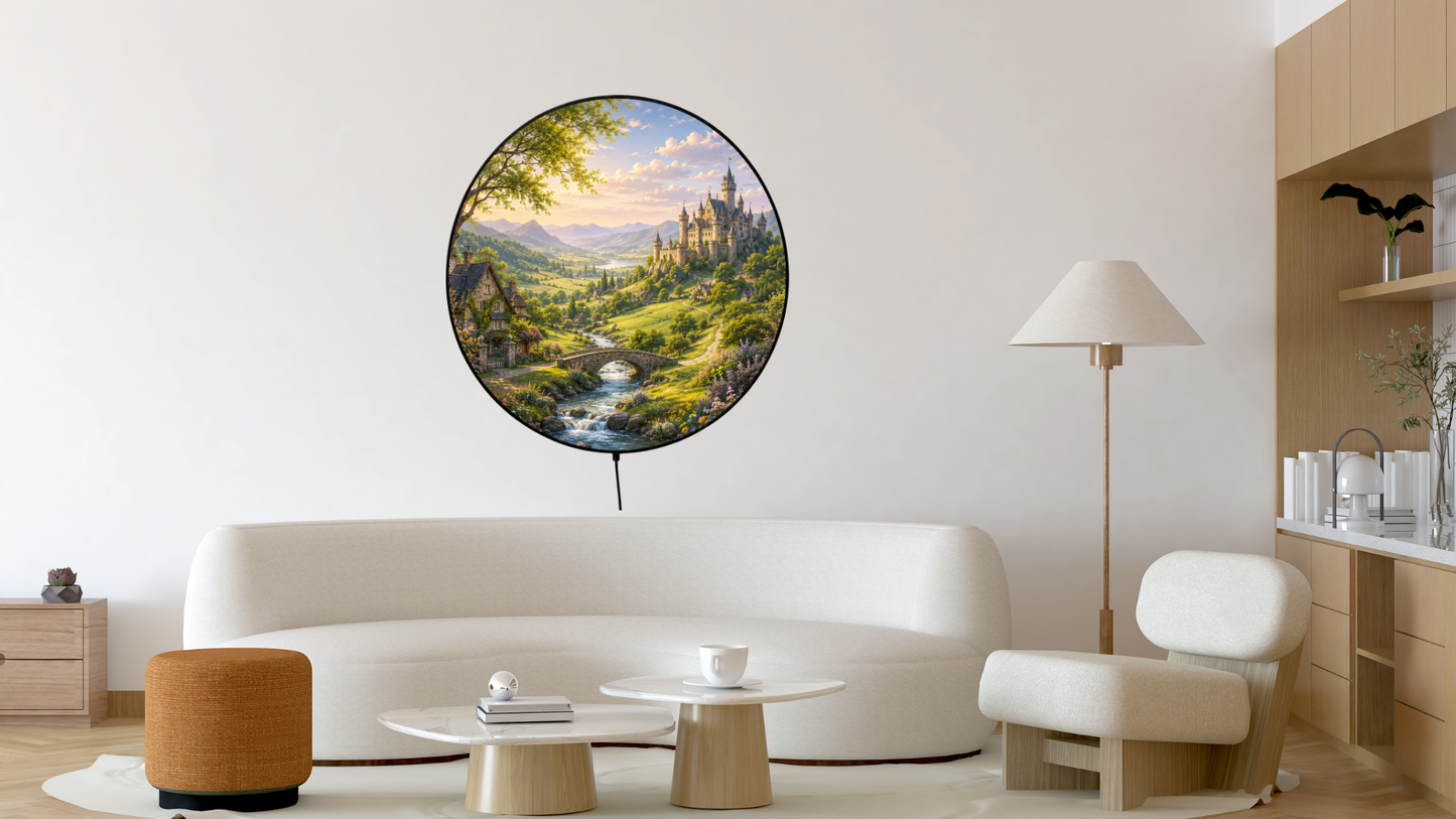 European Countryside LED Wall Decor, Cottagecore Acrylic Night Light