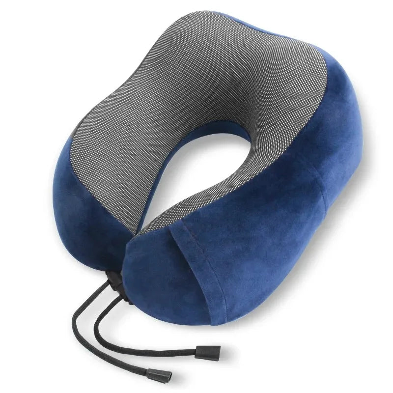 U-Shaped Memory Foam Neck Pillow, Soft Travel & Massage Pillow for Airplane