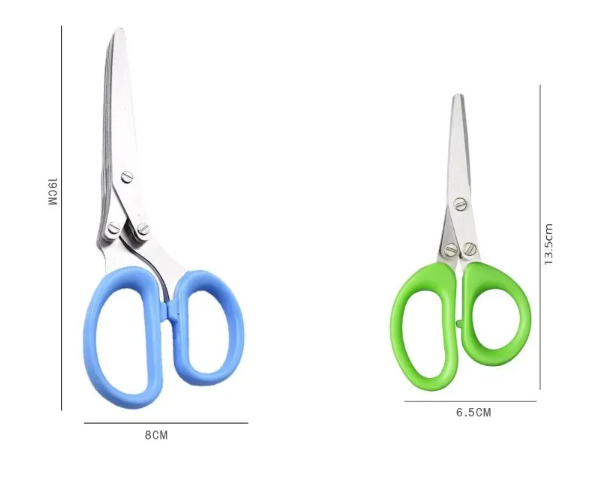 Multifunctional Muti Layers Stainless Steel Knives Kitchen Scissors Scallion Cutter Herb Laver Spices Cook Cut Scissor