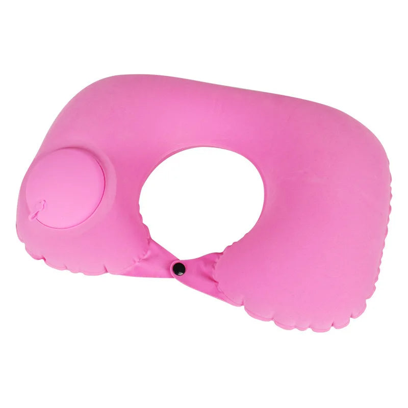 Inflatable Travel Neck Pillow for Airplane, Super Light U-Shape Cervical Support