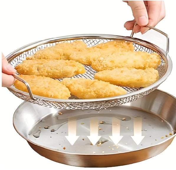 Kitchen Oil Strainer Pan Stainless Steel