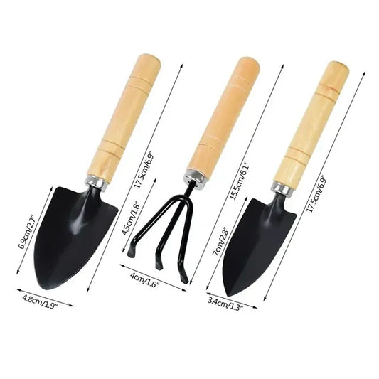 3Pcs Mini Garden Tool Set, For Digging & Weeding Small Plants, Flowers, Cactus, Vegetables | Indoor Plant Care Tools