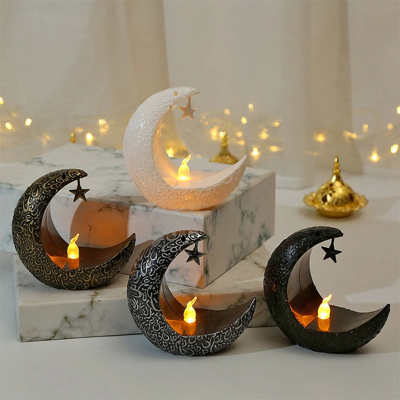 Middle Eastern Style Candle Holder, Star and Moon Design, Modern Romantic Decoration for Home & Parties