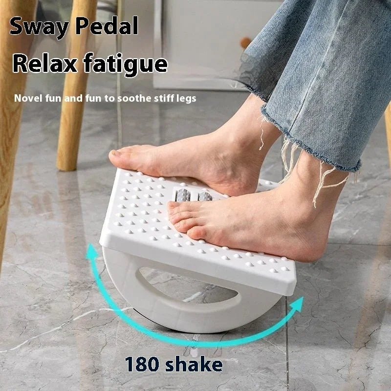 Ergonomic Under Desk Foot Rest with Massage Rollers - Portable Foot Stool for Home Office