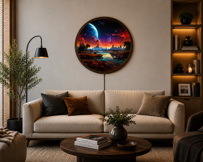 Galaxy LED Wall Art, Fantasy Planet Landscape Wall Decor, Space Lighted Wall Art, Celestial Wall Light, Astronomy Home Decor