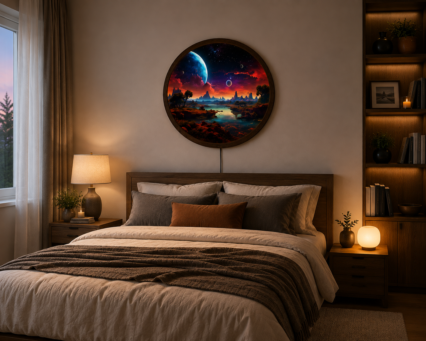 Galaxy LED Wall Art, Fantasy Planet Landscape Wall Decor, Space Lighted Wall Art, Celestial Wall Light, Astronomy Home Decor