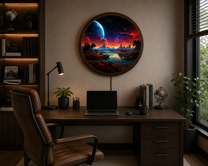 Galaxy LED Wall Art, Fantasy Planet Landscape Wall Decor, Space Lighted Wall Art, Celestial Wall Light, Astronomy Home Decor