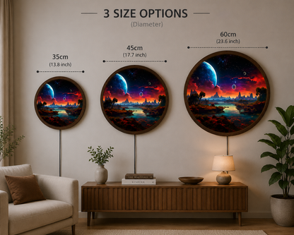 Galaxy LED Wall Art, Fantasy Planet Landscape Wall Decor, Space Lighted Wall Art, Celestial Wall Light, Astronomy Home Decor