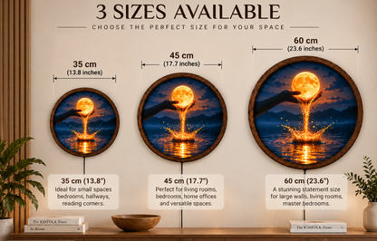 Moon LED Wall Art, Glowing Moon Water Decor, Celestial Lighted Wall Art, Mystical Night Sky Decor, Moon Lover Gift