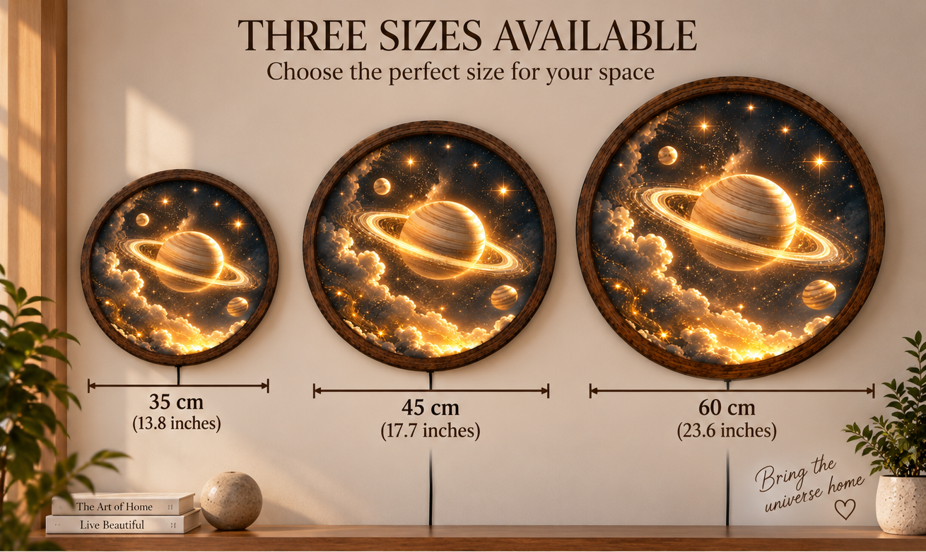 Saturn LED Wall Art, Golden Planet Celestial Decor, Galaxy Space Lighted Wall Art, Astronomy Room Decor, Space Lover Gift