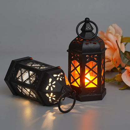 Retro Desktop Lamp - Hexagonal Wind Lamp & Candle Lamp for Atmosphere Decoration, Creative Gift, Portable Small Horse LED Lamp