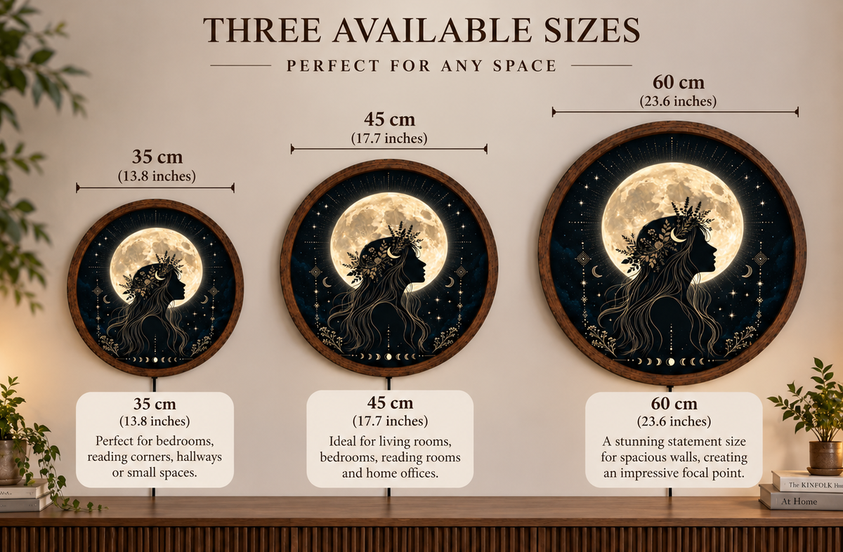 Moon Goddess Wall Art, Celestial Woman Full Moon Decor, Boho Lunar Botanical Art, Mystical Spiritual Wall Decor