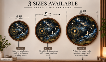 Celestial Moon and Stars LED Wall Art, Astrology Constellation Round Lighted Decor, Cosmic Galaxy Wall Art, Mystical Home Decor