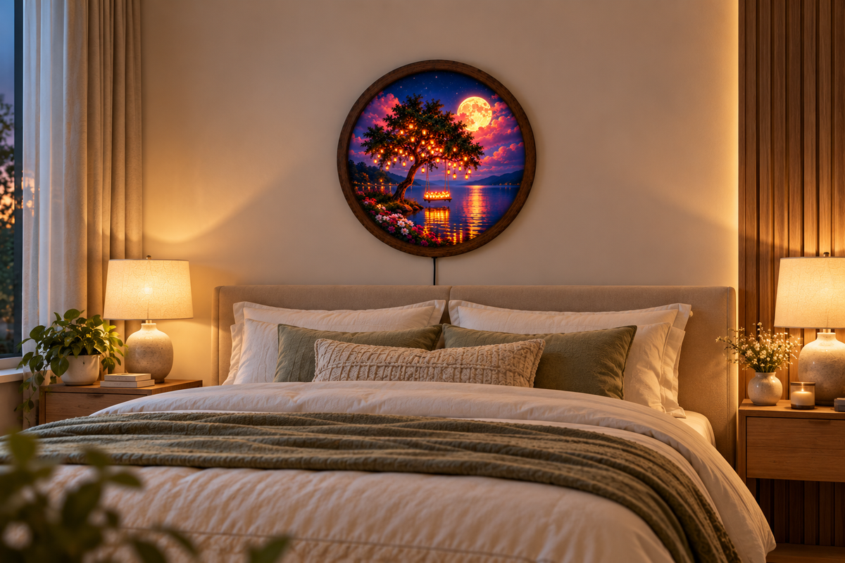 Enchanted Tree LED Wall Art, Moonlit Fantasy Garden Light, Romantic Tree of Life Decor, Magical Landscape Wall Art, Bedroom Night Light (Copy)