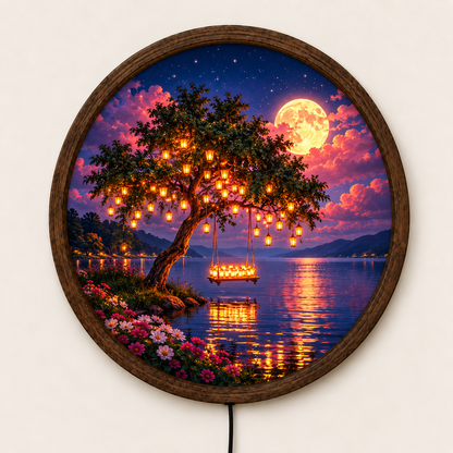 Enchanted Tree LED Wall Art, Moonlit Fantasy Garden Light, Romantic Tree of Life Decor, Magical Landscape Wall Art, Bedroom Night Light (Copy)