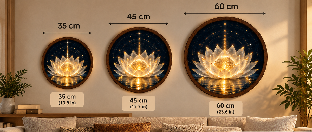 Lotus Flower LED Wall Art, Sacred Geometry Round Light, Spiritual Meditation Decor, Glowing Lotus Wall Decor, Yoga Room Gift