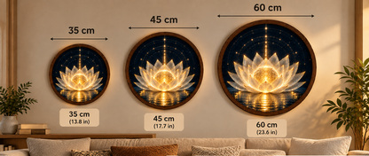 Lotus Flower LED Wall Art, Sacred Geometry Round Light, Spiritual Meditation Decor, Glowing Lotus Wall Decor, Yoga Room Gift
