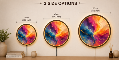 Abstract LED Wall Art, Colorful Round Light Decor, Modern Acrylic Lamp