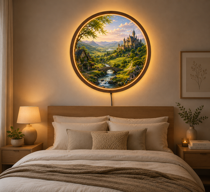 European Countryside LED Wall Decor, Cottagecore Acrylic Night Light