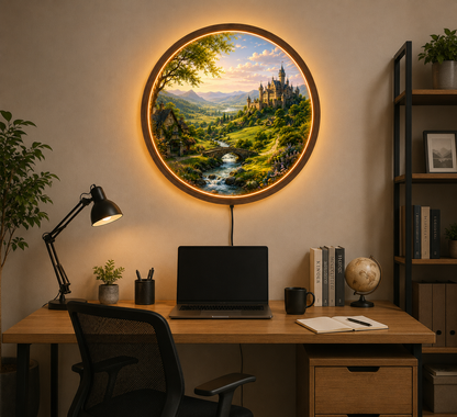 European Countryside LED Wall Decor, Cottagecore Acrylic Night Light
