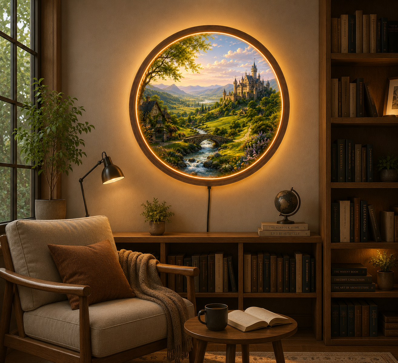European Countryside LED Wall Decor, Cottagecore Acrylic Night Light