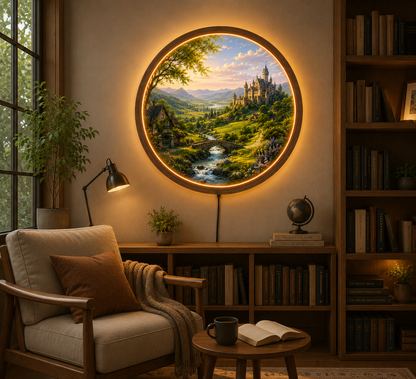 European Countryside LED Wall Decor, Cottagecore Acrylic Night Light