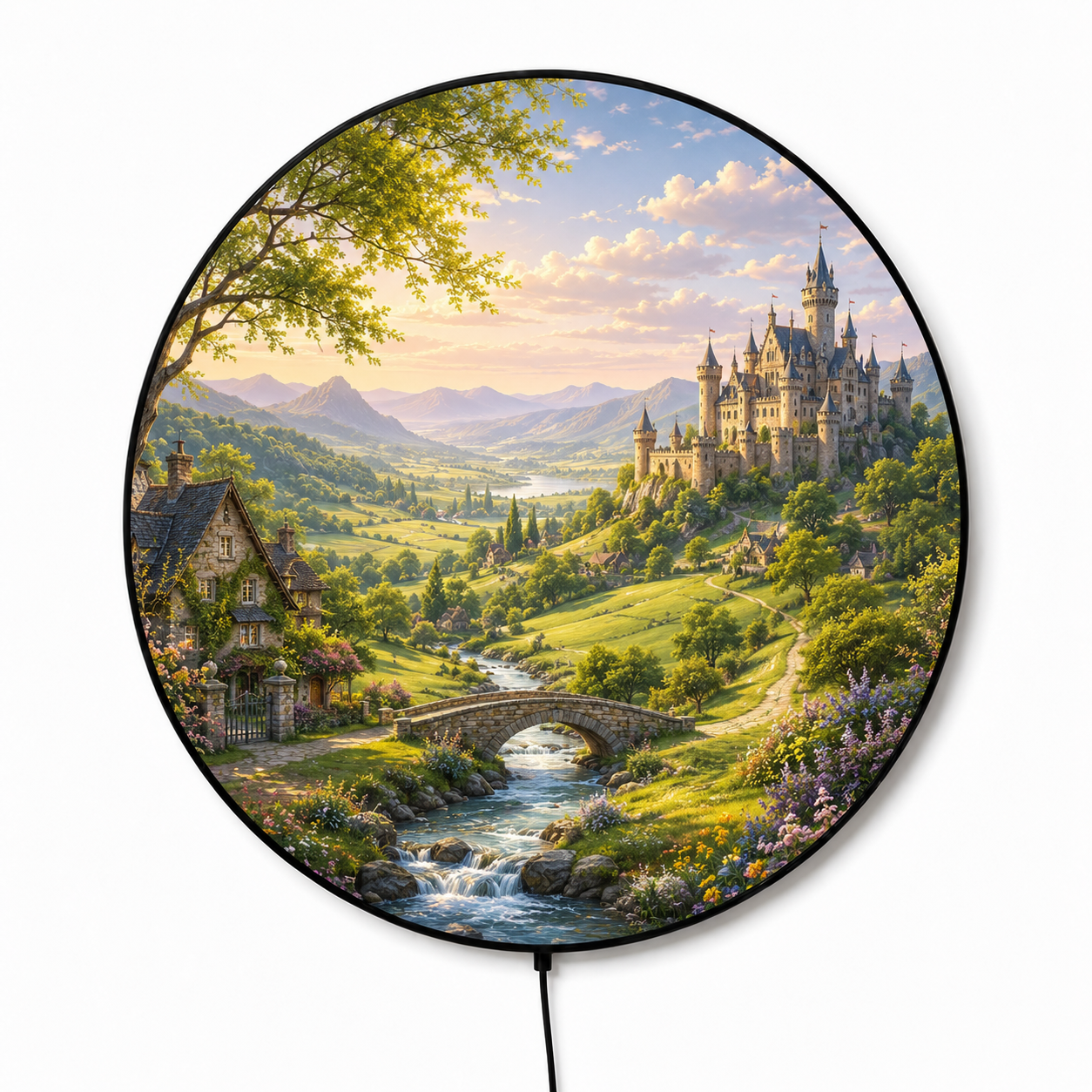 European Countryside LED Wall Decor, Cottagecore Acrylic Night Light