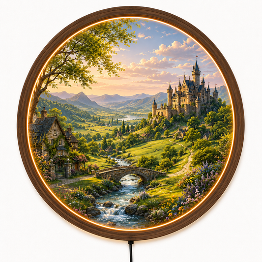 European Countryside LED Wall Decor, Cottagecore Acrylic Night Light