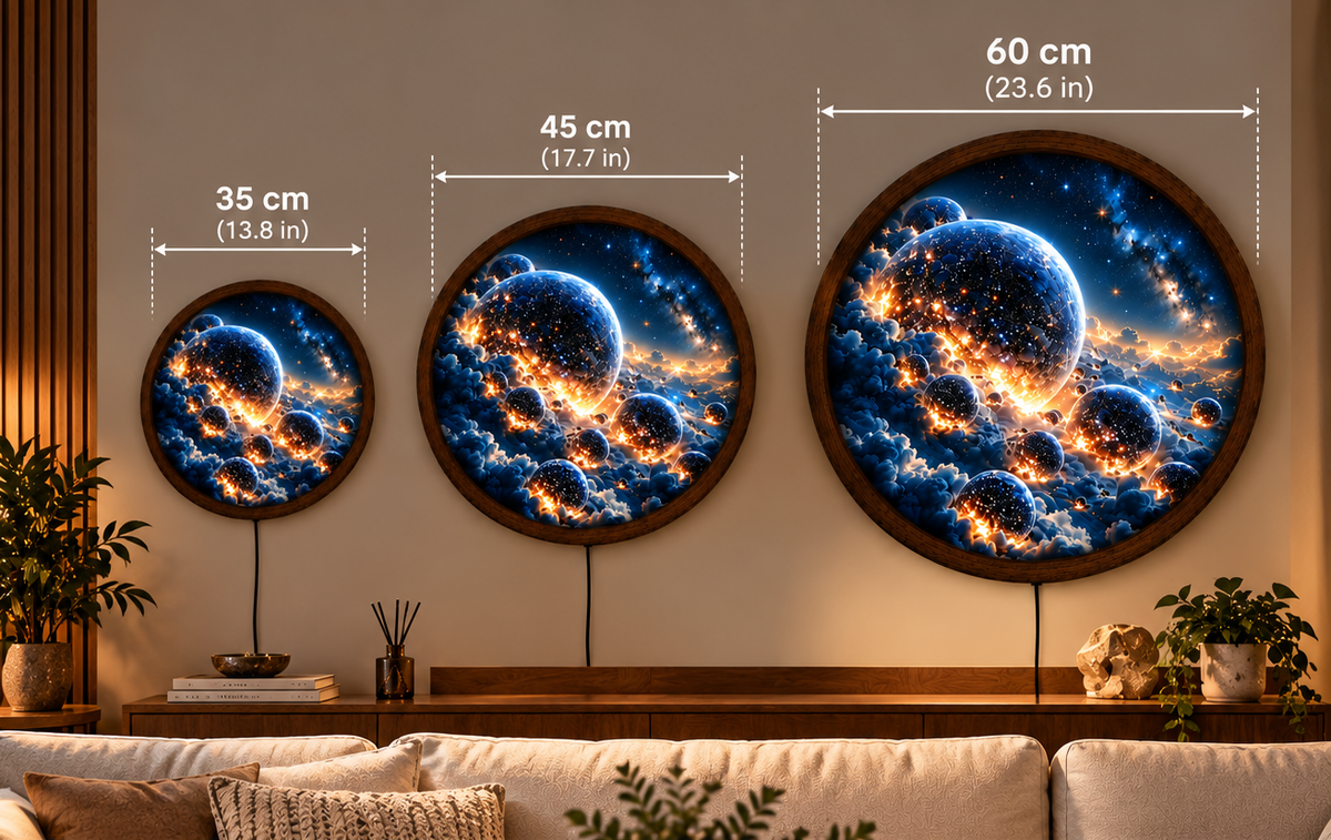 Galaxy Planets LED Wall Art, Cosmic Universe Round Wall Light, Starry Sky Space Decor, Celestial Bedroom Wall Hanging Gift