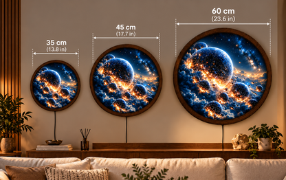 Galaxy Planets LED Wall Art, Cosmic Universe Round Wall Light, Starry Sky Space Decor, Celestial Bedroom Wall Hanging Gift