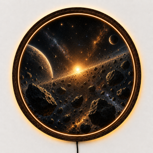 Cosmic Asteroid LED Wall Art, Planetary Space Decor, Lighted Wall Hanging