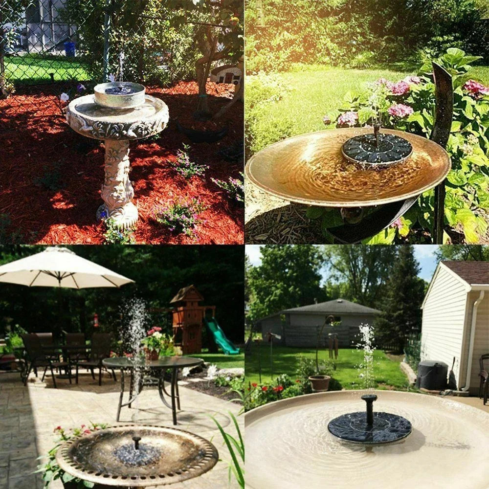 Solar Fountain Pump - Floating Solar Panel with 4 Nozzles for Bird Baths & Garden Ponds