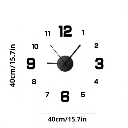 Creative Frameless DIY Wall Clock – Silent Wall Decal for Home, Living Room, Office Decoration