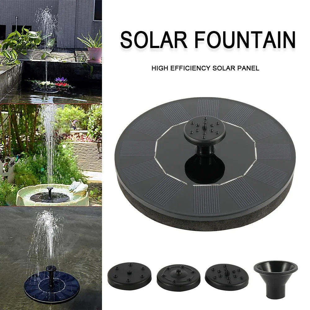 Solar Fountain Pump - Floating Solar Panel with 4 Nozzles for Bird Baths & Garden Ponds