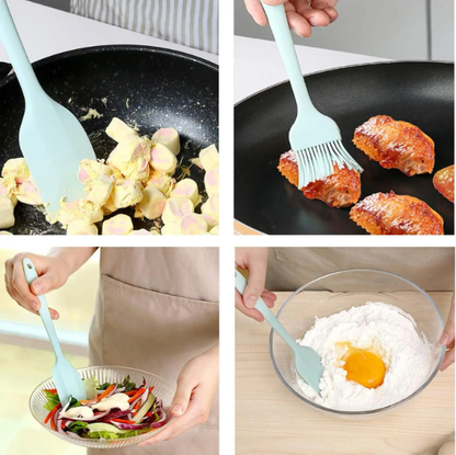 6 Pieces Silicone Spatula Set Food Grade Non Stick Heat Resistant Spatulas Turner for Cooking Baking Mixing Baking Tools