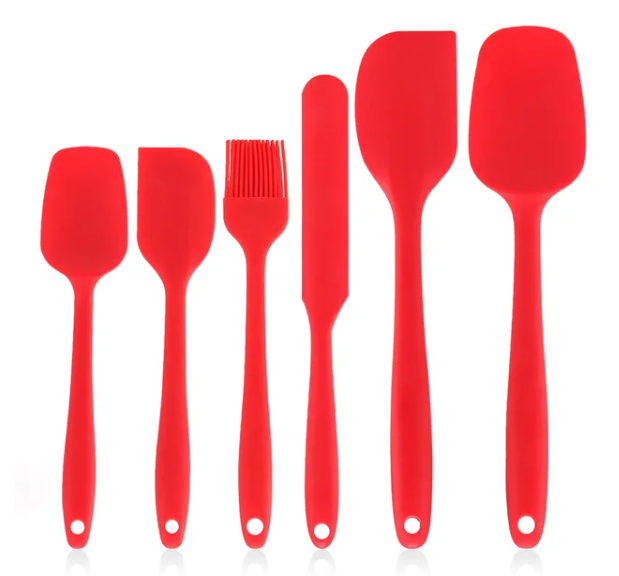 6 Pieces Silicone Spatula Set Food Grade Non Stick Heat Resistant Spatulas Turner for Cooking Baking Mixing Baking Tools