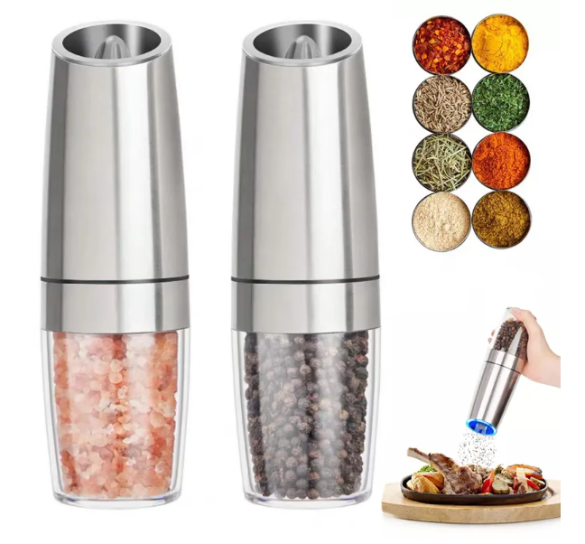 Electric Automatic Mill Spice Salt and Pepper Grinder Gravity LED Light