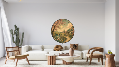 Spring Countryside LED Wall Art, Retro Floral Acrylic Light Sign